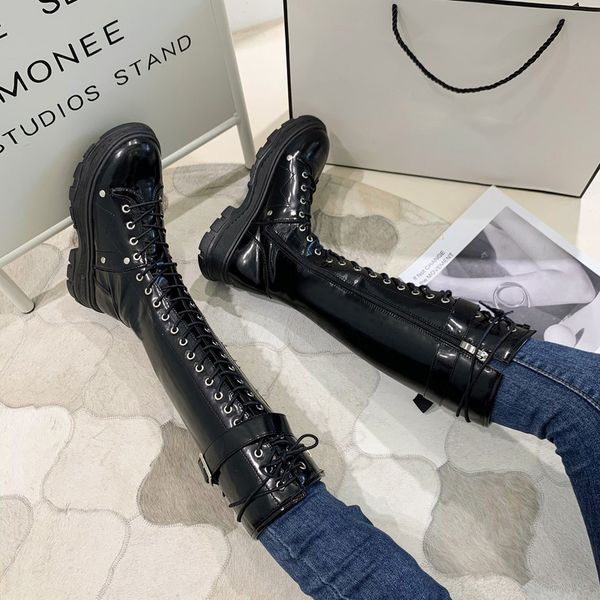 rimocy thick bottom patent leather knee high boots women autumn winter non-slip platform boots woman cross-tied long botas mujer, Black
rimocy thick bottom patent leather knee high boots women autumn winter non-slip platform boots woman cross-tied long botas mujer, Black