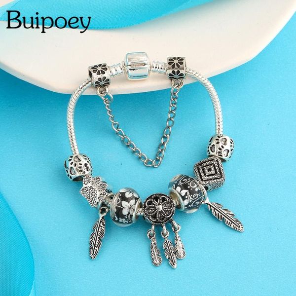 buipoey silver color feather dream catcher charm bracelets for women girls original cute footprint beaded fashion bracelet gifts, Golden;silver
buipoey silver color feather dream catcher charm bracelets for women girls original cute footprint beaded fashion bracelet gifts, Golden;silver