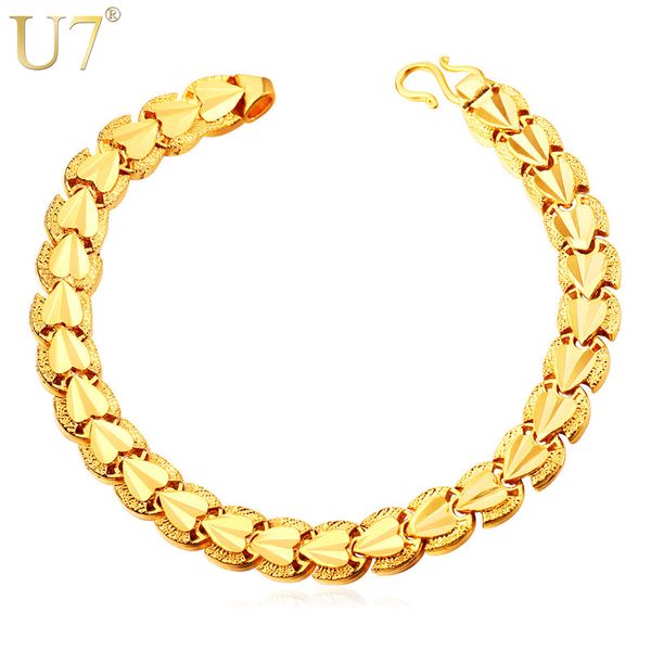 u7 heart love gold color bracelets & bangles for men/women gift party jewelry trendy h792, Black
u7 heart love gold color bracelets & bangles for men/women gift party jewelry trendy h792, Black