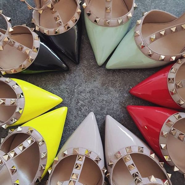 34-42 new fashion fashion lady high heels shoes real cowhide real leather riverts wedding shoes pumps stud sandals, Black
34-42 new fashion fashion lady high heels shoes real cowhide real leather riverts wedding shoes pumps stud sandals, Black