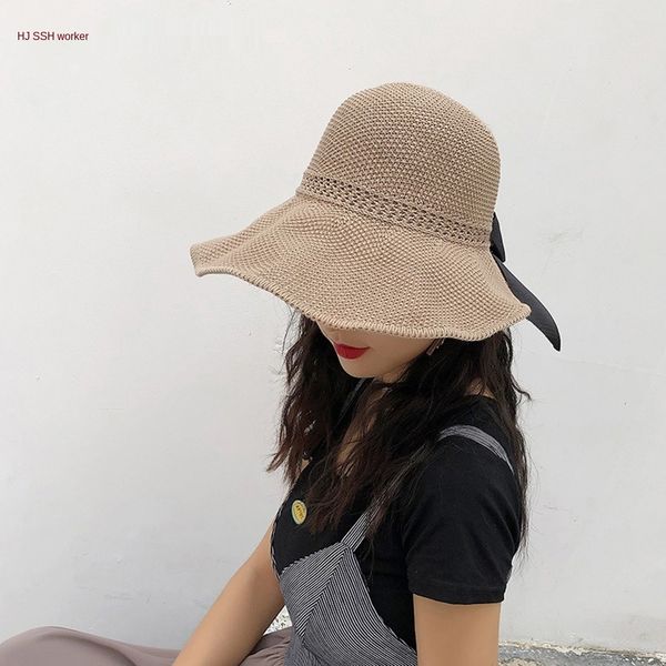huishi women's summer foldable open straw sun hat for women bowknot back adjustable wide brim beach visor cap khaki blue 0my8, Blue;gray
huishi women's summer foldable open straw sun hat for women bowknot back adjustable wide brim beach visor cap khaki blue 0my8, Blue;gray
