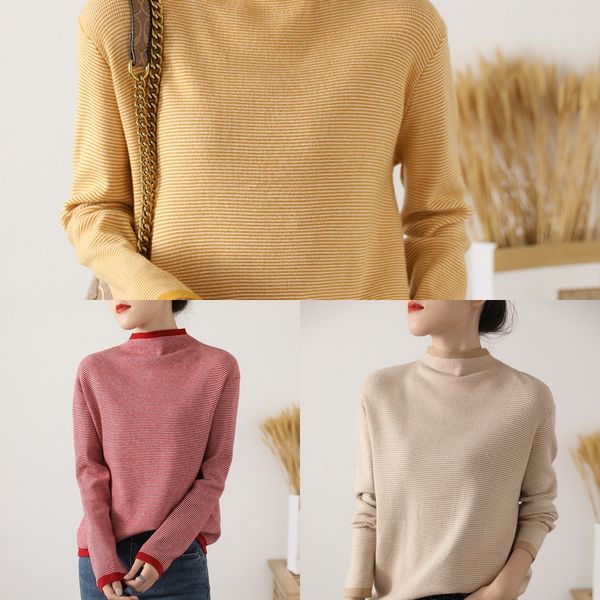 creative women's semi-high collar stretch knitted bottoming shirt women's new fashion wool sweater striped wool-like sweater 2bqcr, White;black
creative women's semi-high collar stretch knitted bottoming shirt women's new fashion wool sweater striped wool-like sweater 2bqcr, White;black