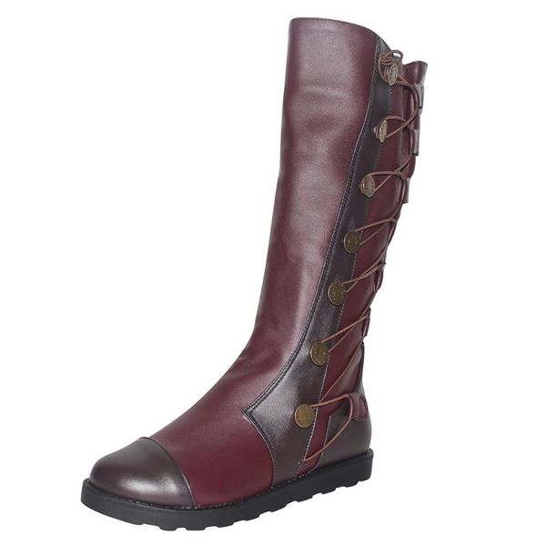 boots pu leather women round toe high boots button lace up vintage autumn woman flat shoes winter femme 10.dec.4, Black
boots pu leather women round toe high boots button lace up vintage autumn woman flat shoes winter femme 10.dec.4, Black