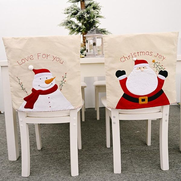 2pcs christmas chair cover xmas decoration chair covers santa snowman embroidery linen cover for dining table party decor 
2pcs christmas chair cover xmas decoration chair covers santa snowman embroidery linen cover for dining table party decor