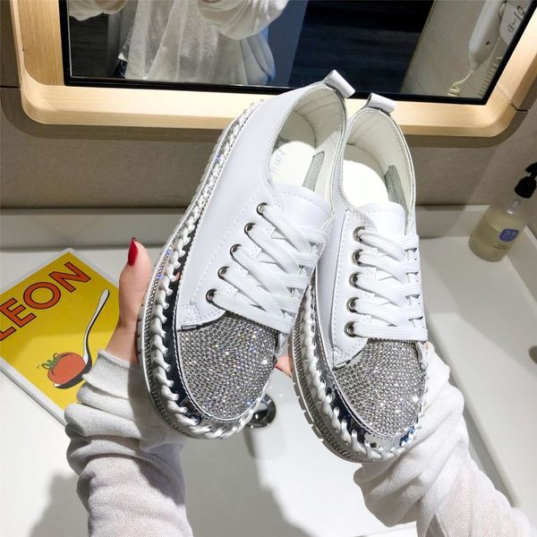 2020 crystal shoes women casual shoes round toe rubber flats comfortable platform sneakers women spring and autumn, Black
2020 crystal shoes women casual shoes round toe rubber flats comfortable platform sneakers women spring and autumn, Black