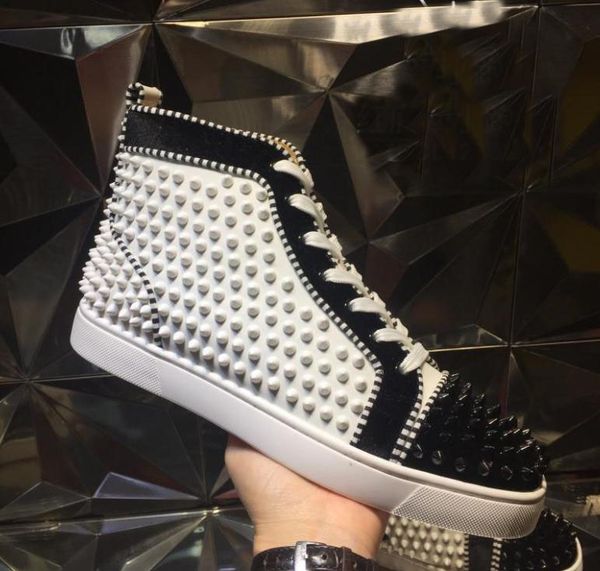 italy red soles designer red bottom spikes men's sneakers flat high outdoor trainers wedding party kanye west casual leisure shoes, Black
italy red soles designer red bottom spikes men's sneakers flat high outdoor trainers wedding party kanye west casual leisure shoes, Black