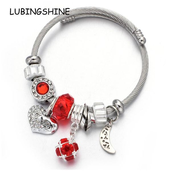 heart moon charms bracelets for women girl crystal beads stainless steel adjustable open cuff wire cable bangles diy jewelry, Red;blue
heart moon charms bracelets for women girl crystal beads stainless steel adjustable open cuff wire cable bangles diy jewelry, Red;blue