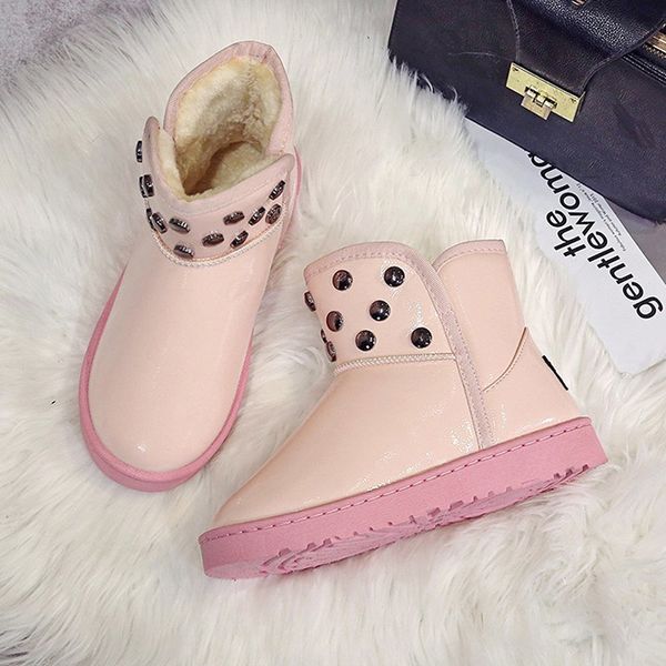 ladies snow boots pu rivet plush warm waterproof female fashion solid color short boots flat shoes winter, Black
ladies snow boots pu rivet plush warm waterproof female fashion solid color short boots flat shoes winter, Black