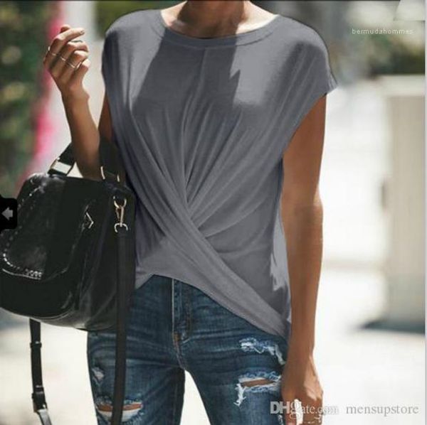 draped tees fashion loose solid color t-shirts casual short sleeve crew neck tees women clothing women designer cross, White
draped tees fashion loose solid color t-shirts casual short sleeve crew neck tees women clothing women designer cross, White