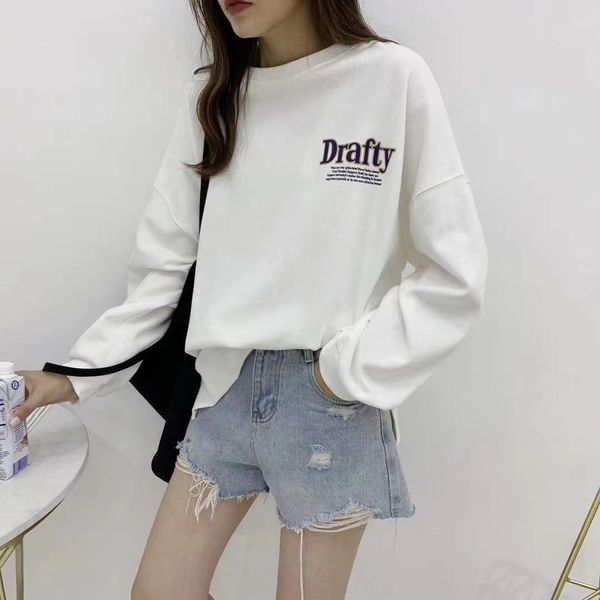 sp and autumn wool ring wool ring sweater terry cotton new korean women's clothing simple all-match front and back letter printing loos, Black
sp and autumn wool ring wool ring sweater terry cotton new korean women's clothing simple all-match front and back letter printing loos, Black