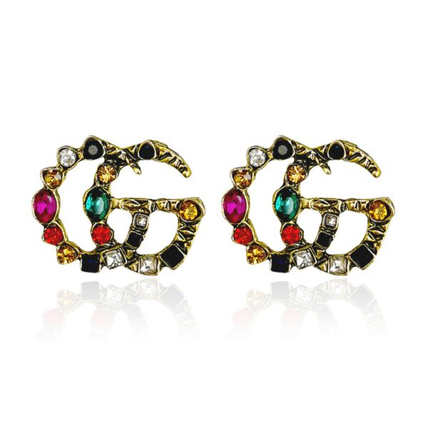 retro irregular color diamond designer earrings classic fashion letter earring european american women brand stud jewelry, Golden;silver
retro irregular color diamond designer earrings classic fashion letter earring european american women brand stud jewelry, Golden;silver