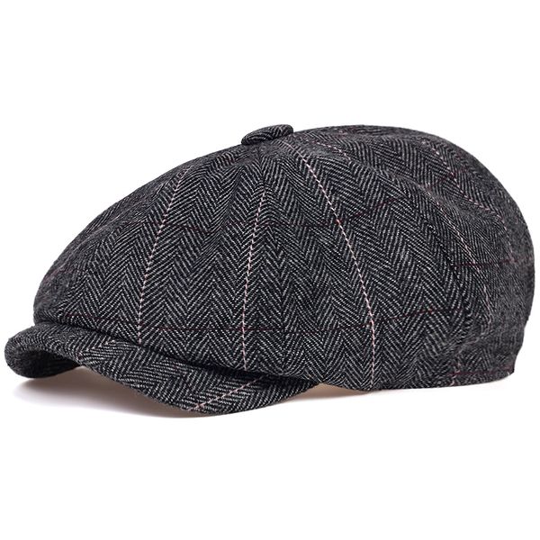 berets autumn winter sboy caps men and women warm tweed octagonal hats for male detective retro flat tide gorras, Blue;gray
berets autumn winter sboy caps men and women warm tweed octagonal hats for male detective retro flat tide gorras, Blue;gray