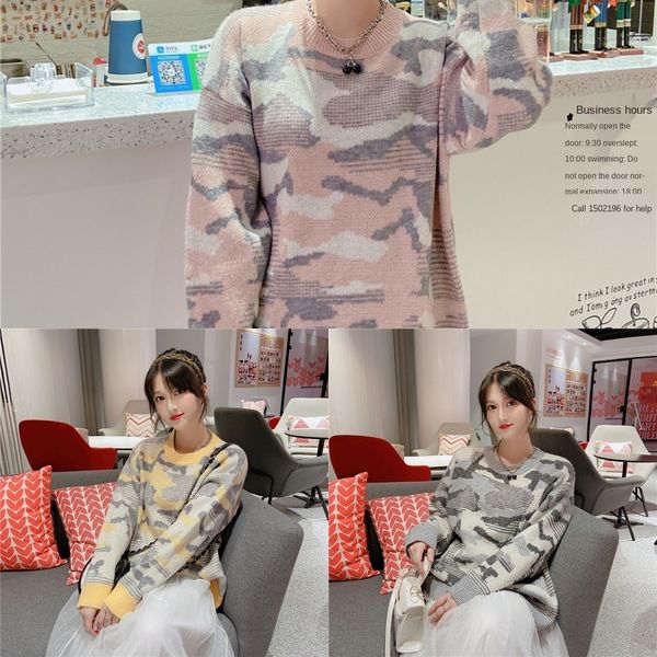 loose camouflage women's clothing 2020 autumn pullover pullover and winter knitted bottoming shirt new korean style casual fashion outd, White;black
loose camouflage women's clothing 2020 autumn pullover pullover and winter knitted bottoming shirt new korean style casual fashion outd, White;black