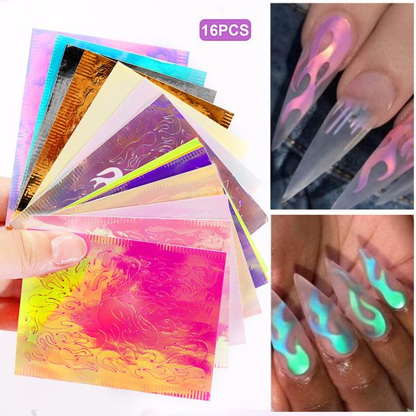 16pcs огонь голографическая лента лента nail art наклейки thin laser silver diy фольга декаль наклейки ногтей, Black
16pcs огонь голографическая лента лента nail art наклейки thin laser silver diy фольга декаль наклейки ногтей, Black