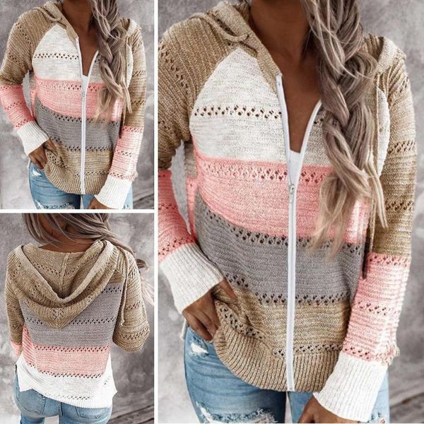 women's sweaters 2021 autumn winter patchwork hooded sweater women casual long elegant striped pullover jumpers knitted sleeve c3f8, White;black
women's sweaters 2021 autumn winter patchwork hooded sweater women casual long elegant striped pullover jumpers knitted sleeve c3f8, White;black