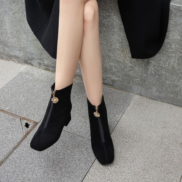 women shoes winter flock square heel black ankle boots thick heel shiny crystal zipper high heels short boots for women 2020
women shoes winter flock square heel black ankle boots thick heel shiny crystal zipper high heels short boots for women 2020