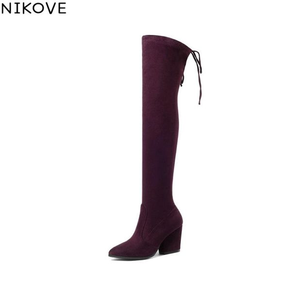 boots nikove 2021 women stretch fabrics pointed toe western style over the knee high heels shoes size 34-43, Black
boots nikove 2021 women stretch fabrics pointed toe western style over the knee high heels shoes size 34-43, Black