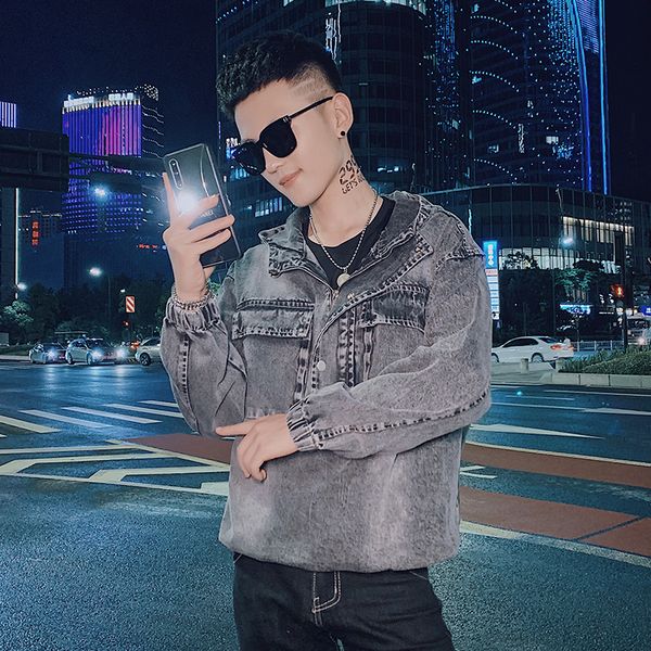 fall 2020 jacket men's korean fashion youth casual denim loose hooded coat trend sudadera, Black;brown
fall 2020 jacket men's korean fashion youth casual denim loose hooded coat trend sudadera, Black;brown