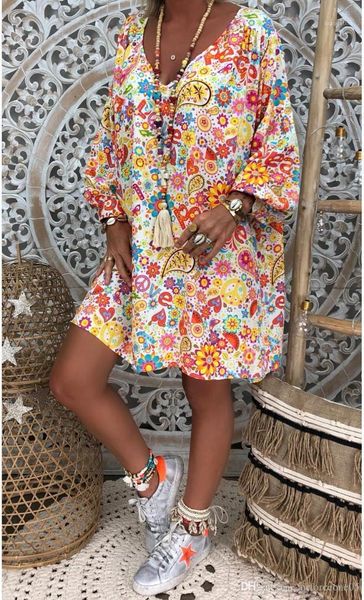 short dresses designer v neck long sleeve loose dresses 5xl plus size dress fashion floral print, Black;gray
short dresses designer v neck long sleeve loose dresses 5xl plus size dress fashion floral print, Black;gray