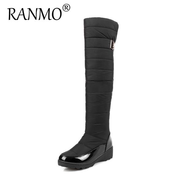 winter women's boots over the knee snow boots long tube thick-soled large size women's shoes warm and velvet thick cotton, Black
winter women's boots over the knee snow boots long tube thick-soled large size women's shoes warm and velvet thick cotton, Black