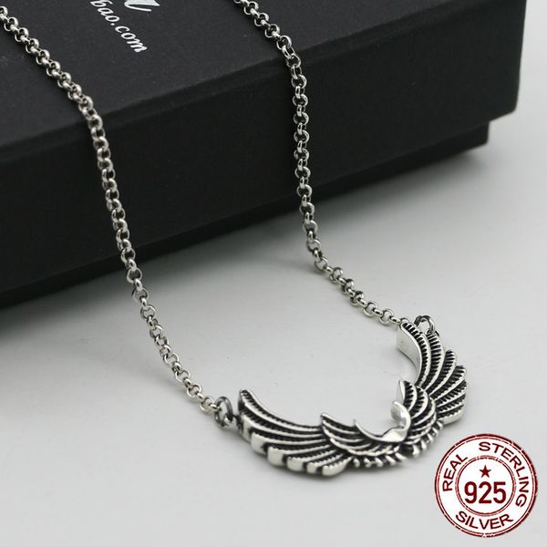100% s925 sterling silver necklace personality fashion classic punk jewelry angel wings shape to send gifts for lovers 2018 hot
100% s925 sterling silver necklace personality fashion classic punk jewelry angel wings shape to send gifts for lovers 2018 hot