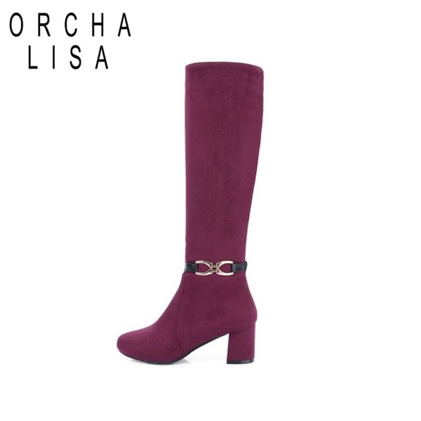 orcha lisa autumn knee-high boots round toe chunky heel flock metal decoration solid big size 33-48 blue black red casual c1982
orcha lisa autumn knee-high boots round toe chunky heel flock metal decoration solid big size 33-48 blue black red casual c1982