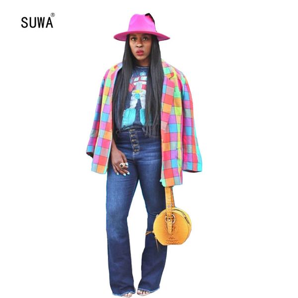 colorful plaid print single-button jacket 2020 fashion retro style turn-down collar long sleeveless women outerwear top, Black
colorful plaid print single-button jacket 2020 fashion retro style turn-down collar long sleeveless women outerwear top, Black