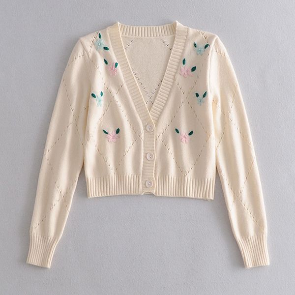 women's knits & tees 2021 summer women short knitted cardigans sweater wool v-neck single breasted embroidery female sweet casual coat, White
women's knits & tees 2021 summer women short knitted cardigans sweater wool v-neck single breasted embroidery female sweet casual coat, White