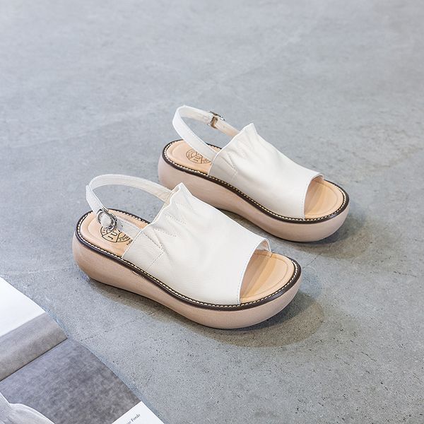 sandals female 2020 summer thick bottom increased new fashion leather shoes casual cowhide sandals platform student shoes woman, Black
sandals female 2020 summer thick bottom increased new fashion leather shoes casual cowhide sandals platform student shoes woman, Black