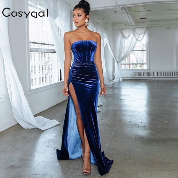 cosygal 2020 winter strapless side split bodycon dress women long elegant party dresses velvet maxi dresses vestidos, Black;gray
cosygal 2020 winter strapless side split bodycon dress women long elegant party dresses velvet maxi dresses vestidos, Black;gray