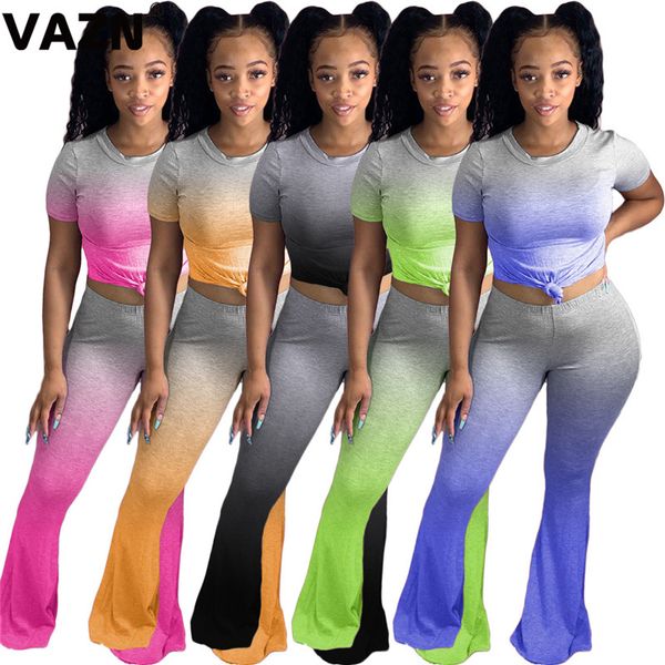 vazn 2020 summer lady 5 colors 2-piec elong set short sleeve o-neck tees long flare pants set lady streetwear sets, Gray
vazn 2020 summer lady 5 colors 2-piec elong set short sleeve o-neck tees long flare pants set lady streetwear sets, Gray