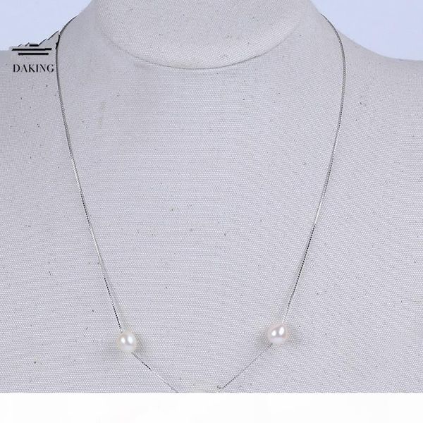 white water drop freshwater pearl simple design 925 silver chain necklace, Golden;silver
white water drop freshwater pearl simple design 925 silver chain necklace, Golden;silver