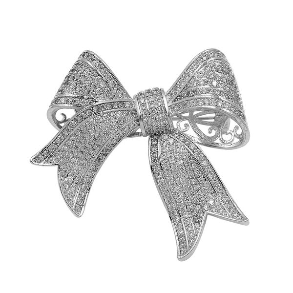 weimanjingdian cubic zirconia cz zircon bow brooches in silver color or gold color for wedding or party, Gray
weimanjingdian cubic zirconia cz zircon bow brooches in silver color or gold color for wedding or party, Gray