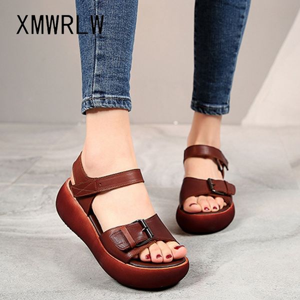 xmwrlw women's sandals 2020 summer genuine leather thick sole ladies retro sandal high heels sandals for woman summer shoes, Black
xmwrlw women's sandals 2020 summer genuine leather thick sole ladies retro sandal high heels sandals for woman summer shoes, Black