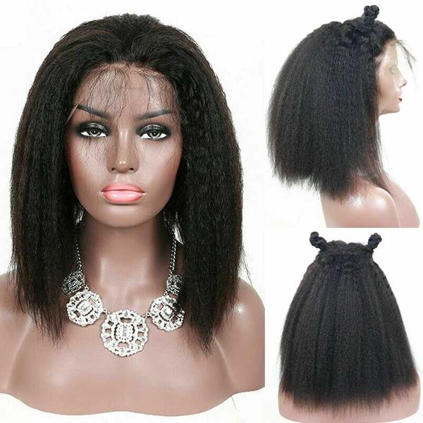 brazilian remy human hair wig kinky straight 150% density short coarse yaki lace front wigs pre plucked black color for women, Black;brown
brazilian remy human hair wig kinky straight 150% density short coarse yaki lace front wigs pre plucked black color for women, Black;brown