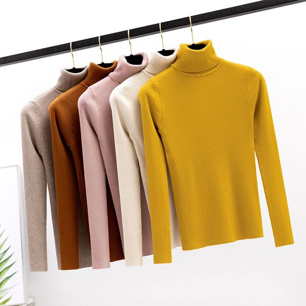 women's sweaters 2021 autumn winter thick sweater women knitted ribbed pullover long sleeve turtleneck slim jumper soft warm pull femme, White;black
women's sweaters 2021 autumn winter thick sweater women knitted ribbed pullover long sleeve turtleneck slim jumper soft warm pull femme, White;black