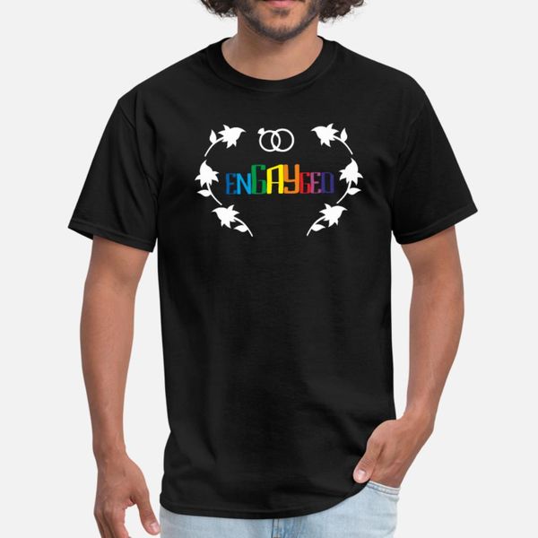 engayged shirt lgbt gay pride lesbian bisexual hom t shirt men designs cotton s-xxxl clothes fit new style summer style leisure shirt
