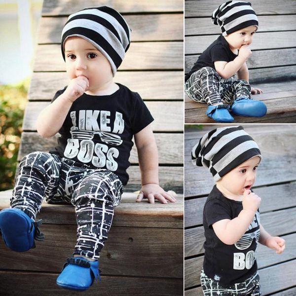 2pcs toddler kids infant baby boy letter t shirt pants outfits clothes set cute brand new drop shipping august 8, White
2pcs toddler kids infant baby boy letter t shirt pants outfits clothes set cute brand new drop shipping august 8, White
