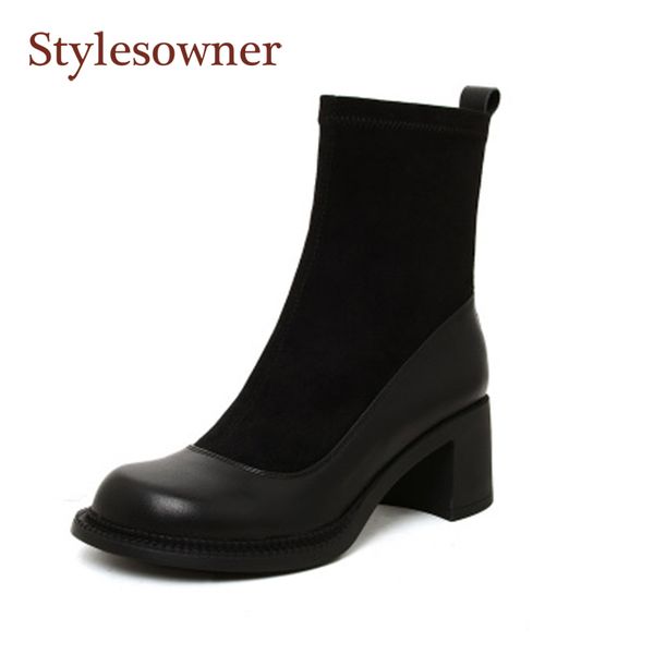 boots flock thick heel short women 2021 fashion mid-heel retro round toe square zipper genuine leather, Black
boots flock thick heel short women 2021 fashion mid-heel retro round toe square zipper genuine leather, Black