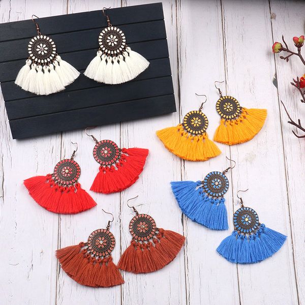 2020 designer new boho style fashion sunflower tassel earrings creative alloy earrings ladies jewelry wholesale, Silver
2020 designer new boho style fashion sunflower tassel earrings creative alloy earrings ladies jewelry wholesale, Silver