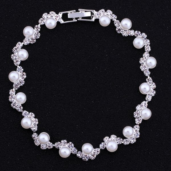 fashion bracelet bridal accessories japanese and korean temperament elegant inlaid rhinestone pearl bracelet, Black
fashion bracelet bridal accessories japanese and korean temperament elegant inlaid rhinestone pearl bracelet, Black