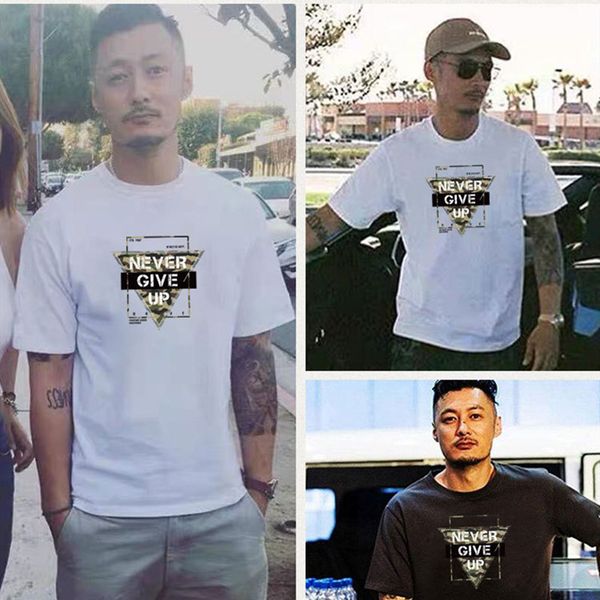 never give up man t-shirts fashion trend summer letter short sleeve loose tees designer male round neck casual hip hop thin t-shirts, White;black
never give up man t-shirts fashion trend summer letter short sleeve loose tees designer male round neck casual hip hop thin t-shirts, White;black