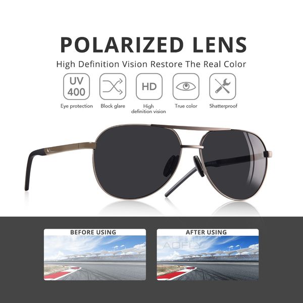 aofly design pilot men's sunglasses men polarized tac sun glasses rubber legs oculos male eyewear accessories for men with case
aofly design pilot men's sunglasses men polarized tac sun glasses rubber legs oculos male eyewear accessories for men with case