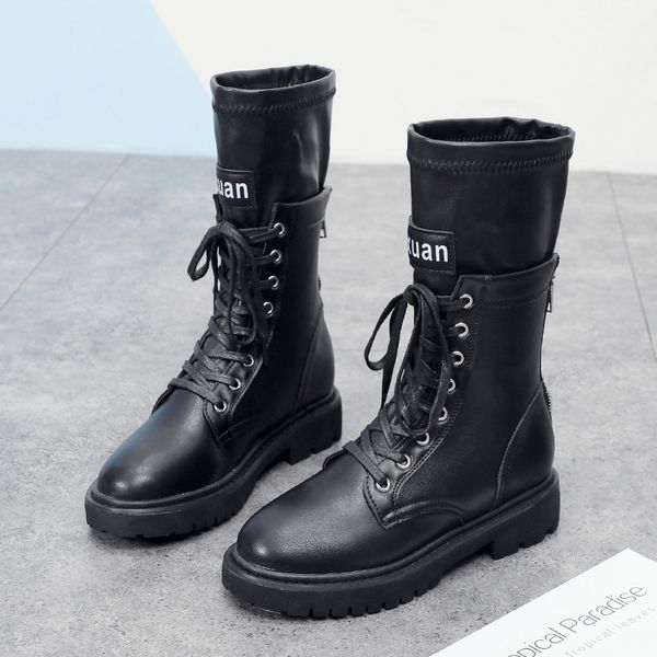 designer motorcycle boots women height increasing fashion leather rubber mid-calf boots punk style spring ladies with zip, Black
designer motorcycle boots women height increasing fashion leather rubber mid-calf boots punk style spring ladies with zip, Black