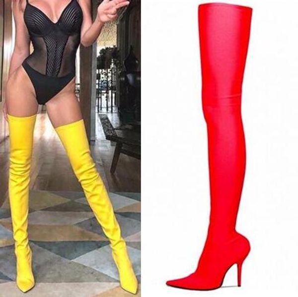selling slim fit sock style thigh high boots satin shoes women prom party shoes 2020, Black
selling slim fit sock style thigh high boots satin shoes women prom party shoes 2020, Black