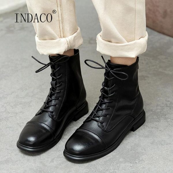 women leather boots black round toe lace up martins boots winter short warm shoes autumn femmes bottes
women leather boots black round toe lace up martins boots winter short warm shoes autumn femmes bottes
