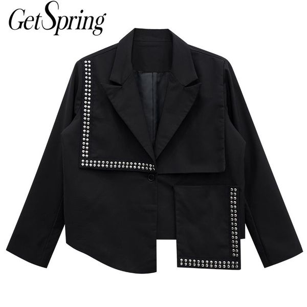 getspring women blazer rivet patchwork irregular women blazers jackets asymmetry black casual short suit coat 2020 fashion, White;black
getspring women blazer rivet patchwork irregular women blazers jackets asymmetry black casual short suit coat 2020 fashion, White;black