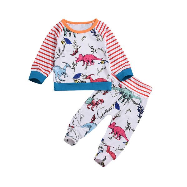 fashion lovely baby 2pcs toddler baby boys girls striped dinosaur +pants pajamas sleepwear outfits z0129, White
fashion lovely baby 2pcs toddler baby boys girls striped dinosaur +pants pajamas sleepwear outfits z0129, White