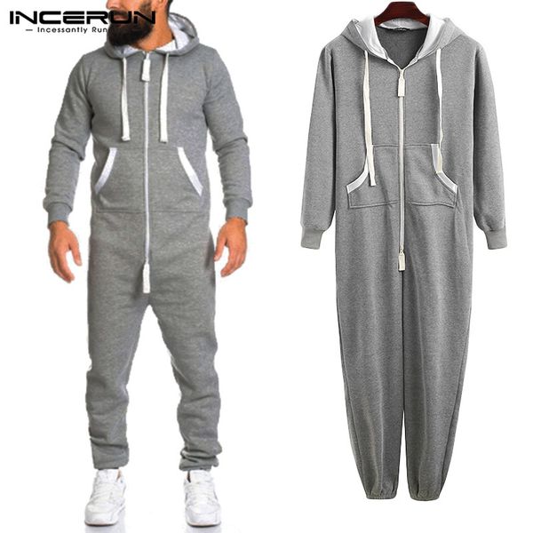 incerun fashion men jumpsuit solid color zipper hooded long sleeve overalls pockets streetwear pants autumn bodybuilding rompers, Black
incerun fashion men jumpsuit solid color zipper hooded long sleeve overalls pockets streetwear pants autumn bodybuilding rompers, Black