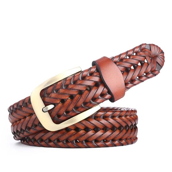 men women soft hand knitted retro handmade classic woven buckle jeans belt durable casual leather belt, Black;brown
men women soft hand knitted retro handmade classic woven buckle jeans belt durable casual leather belt, Black;brown